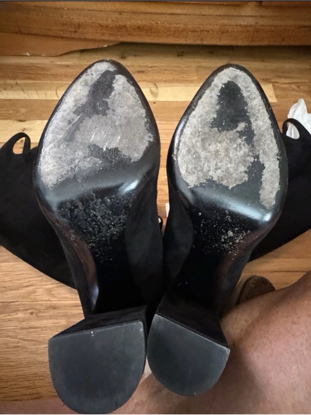 Saint Laurent Black Joplin 105Over-the-Knee Cutout Block Heel Boots - Picture 8 of 9